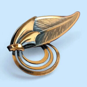 (2/$20) Vintage Copper Leaf Brooch